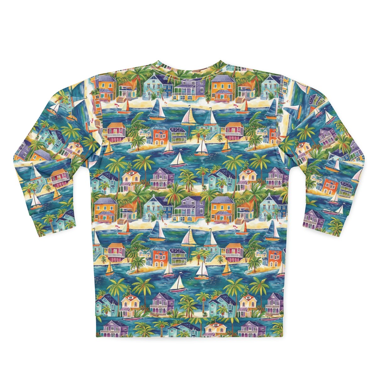 Houses by the Bay - Panama City Beach - Beautiful Water Views - Multiple Colors - Unisex Sweatshirt (AOP)