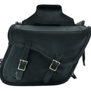 Saddlebags - Black Leather - Motorcycle Luggage - SD4065-NS-LEATHER-DL