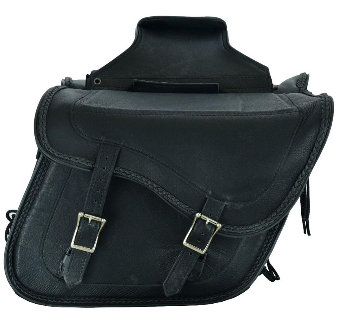 Saddlebags - Black Leather - Motorcycle Luggage - SD4065-NS-LEATHER-DL