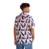 Doodle Eggplant Emoji - Text Schwing - Purple Green on White - Men's Hawaiian Shirt