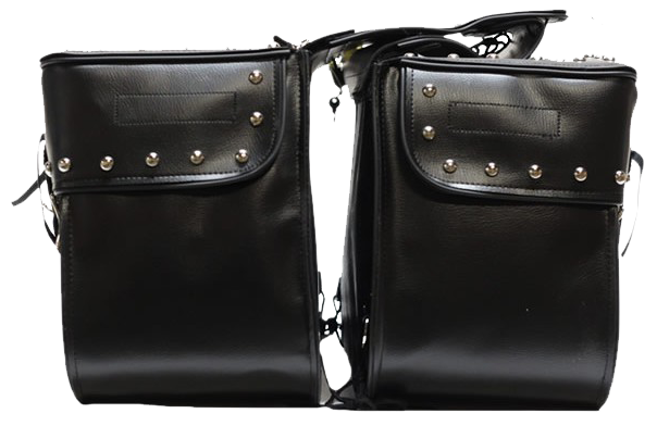 Saddlebags - PVC - Large - Conchos - Studs - Motorcycle Luggage - SD4000-PV-DL