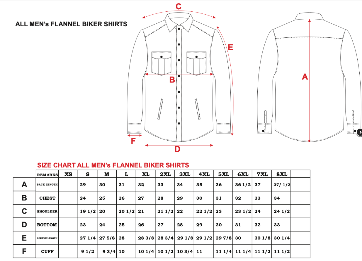 Flannel Motorcycle Shirt - Men's - Up To Size 5XL - White Black Plaid - TW205-14-UN