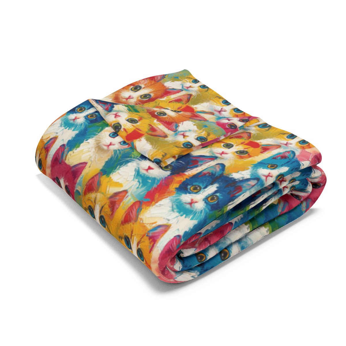 Oil Painting Kittens - Small Print - 3 Different Sizes - Multi Colors - Arctic Fleece Blanket