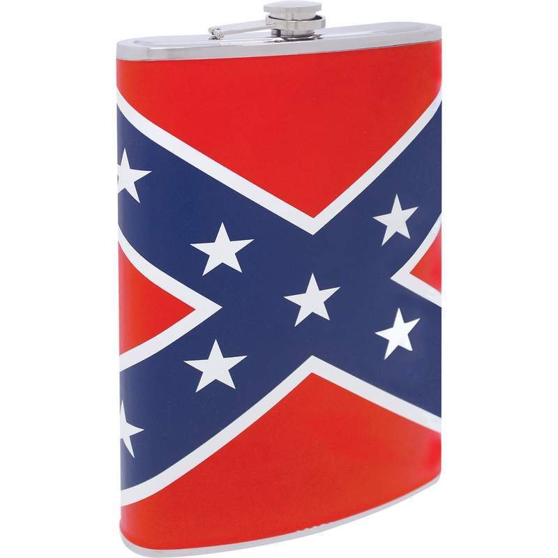 Be A Rebel 64oz Stainless Steel Flask with Rebel Flag Wrap - KTFLASK64RBL-BN