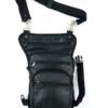 Black Leather Thigh Bag with Gun Holster Pocket - SKU DS5851-DS