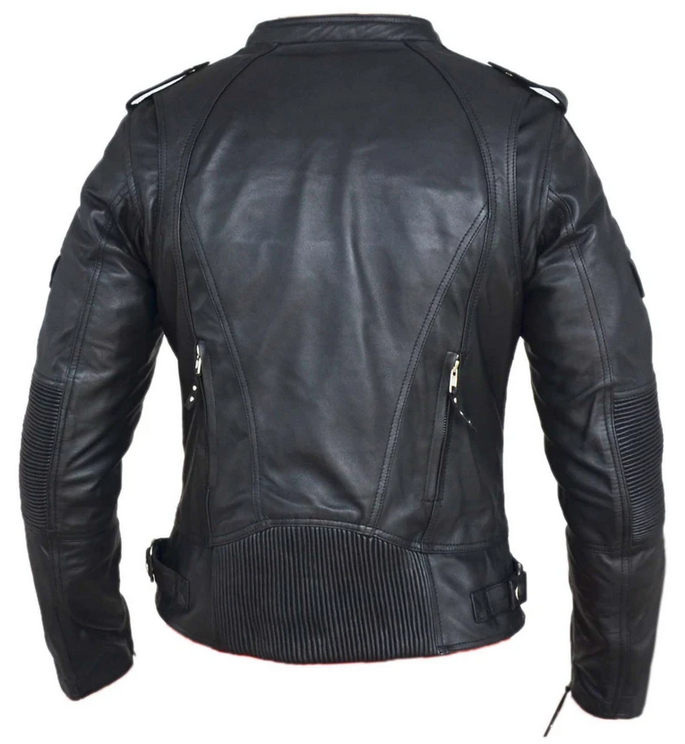 UNIK Ladies Premium Lambskin Leather Biker Jacket - 6845-00-UN