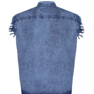 Denim Work Shirt - Men's - Royal Blue - Sleeveless - Flap Pockets - MSLW-R-BLUE-DL