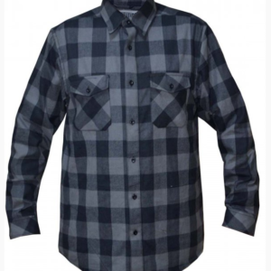 Flannel Motorcycle Shirt - Men's - Black Gray Plaid - Up To Size 5XL -TW205-20-UN