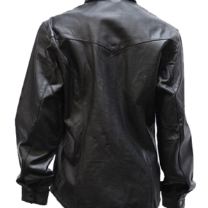 Leather Shirt - Women's - Black - Snap Closure - LJ276-BLK-09-DL