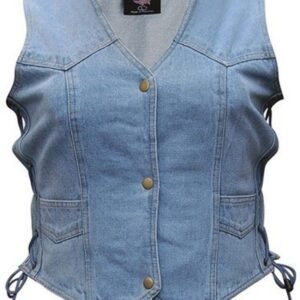 Denim Vest - Women's - Blue - Side Laces - Gun Pockets - AL2980-AL