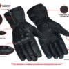 Leather Gloves - Men's - Rain Performance - Gauntlet Gloves - Premium - DS2493-DS