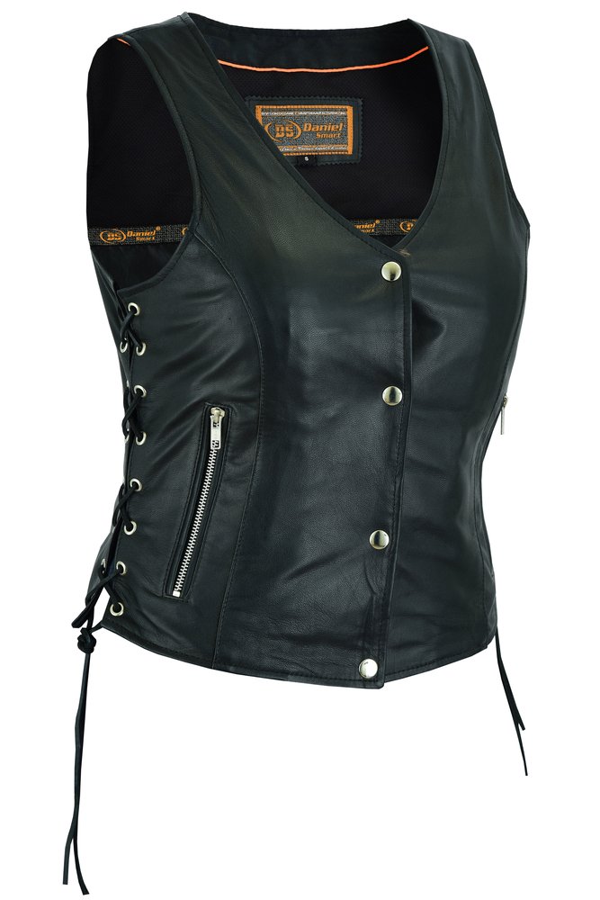 Leather Vest - Women's - Full Cut - Side Laces - Concealed Carry - DS294-DS