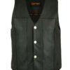 Leather Motorcycle Vest - Men's - Gun Pockets - Buffalo Nickel Snaps - Up To 8XL - DS141-DS