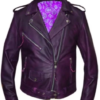 Leather Motorcycle Jacket - Women's - Purple Lambskin Leather - 6832-17-UN