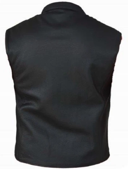 Leather Motorcycle Vest - Men's - Up To 8XL - Zipper Front - 6659-00-UN