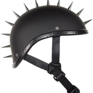 Novelty Motorcycle Helmet - Gloss or Flat Black - Spiked Gladiator - H403-H503-02-DL