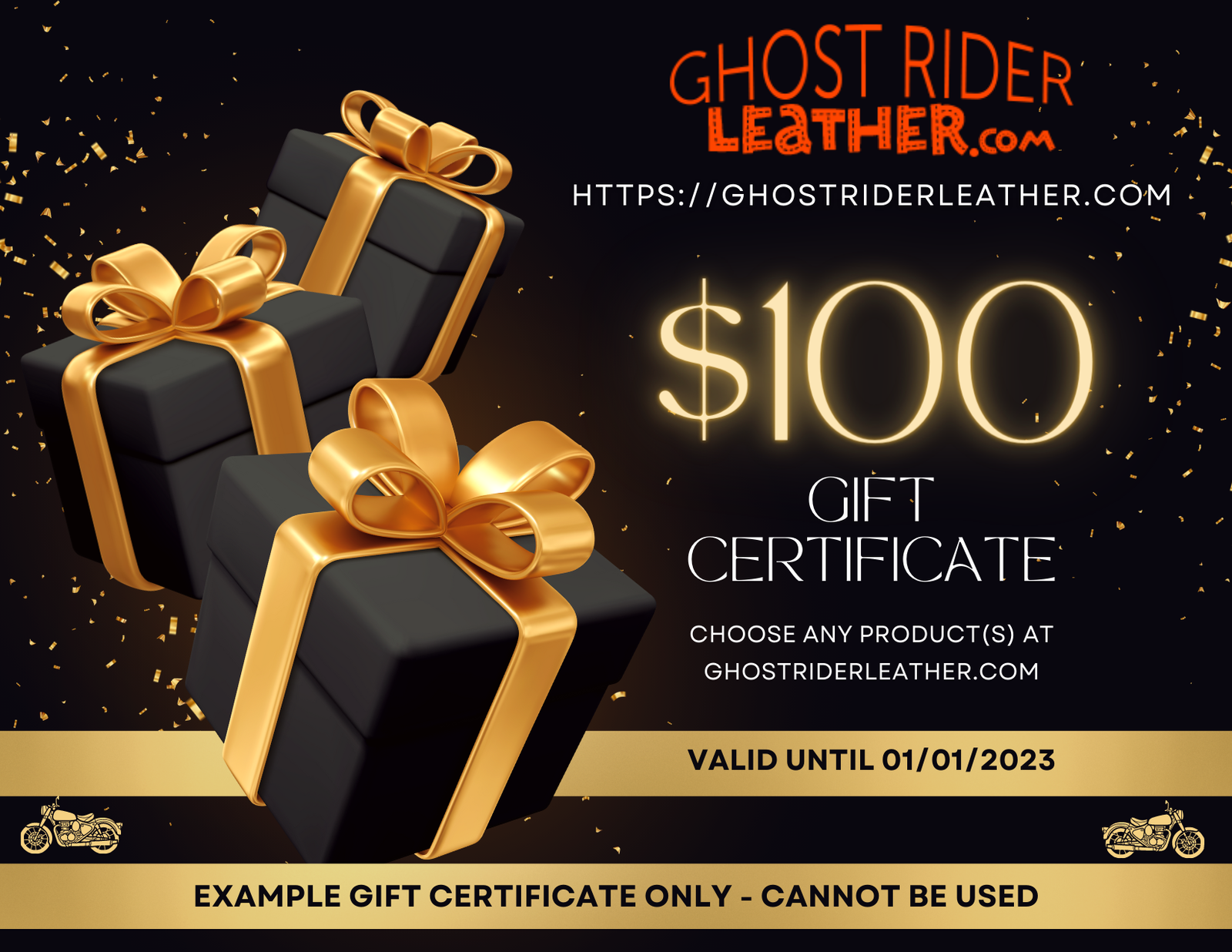 Gift Card for Biker Leather Apparel and Helmets