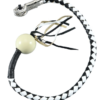 Get Back Whip - Black and White Leather - With White Cue Ball - 36 Inches - SKU GBW7-BB-36-DL