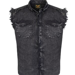 Denim Work Shirt - Men's - Black - Sleeveless - Up To 4XL - MSLW-BLK-DL