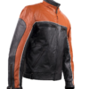 Leather Motorcycle Jacket - Men's -  Orange and Black - MJ780-ORG-DL