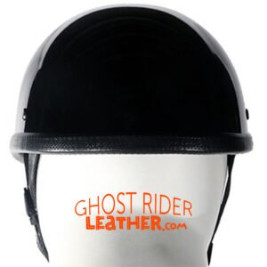Novelty Motorcycle Helmet - High Gloss Black - Eagle Style - Shorty - H401-11-DL