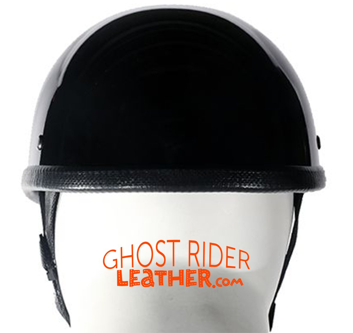 Novelty Motorcycle Helmet - High Gloss Black - Eagle Style - Shorty - H401-11-DL
