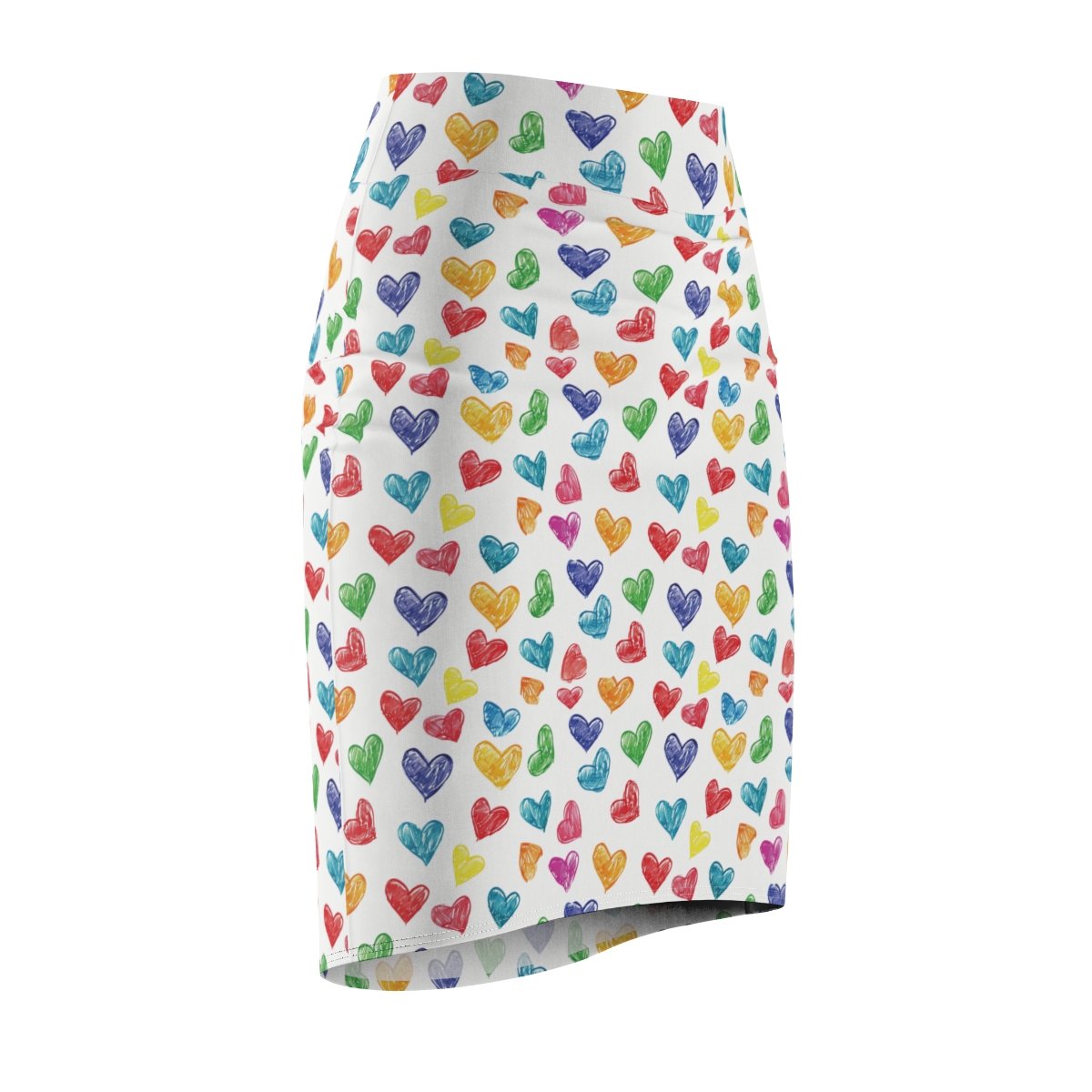 Doodle Hearts - Red Pink White - Women's Pencil Skirt (AOP) Doodle Hearts - Red Pink White - Women's Pencil Skirt (AOP)