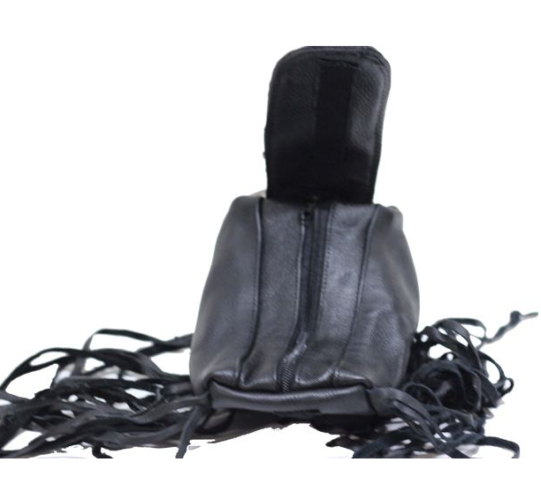 Leather Bag - Folding Pouch - Belt Bag - Fringe and Braid - Motorcycle - AC1005-DL