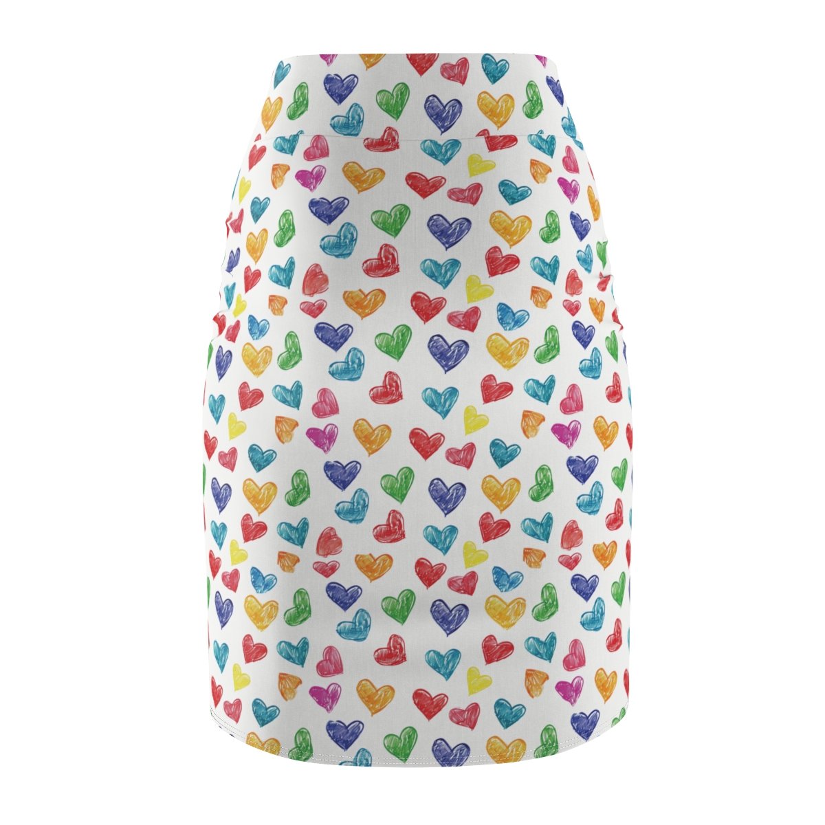 Doodle Hearts - Red Pink White - Women's Pencil Skirt (AOP) Doodle Hearts - Red Pink White - Women's Pencil Skirt (AOP)