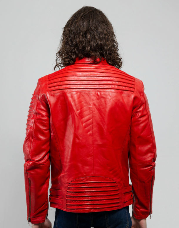 Leather Fashion Biker Jacket - Men's - Six Colors - Brooklyn - WBM2806-FM