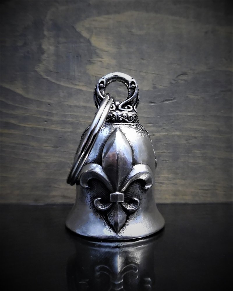 Fleur De Lis - Pewter - Motorcycle Gremlin Bell - Made In USA - SKU BB40-DS