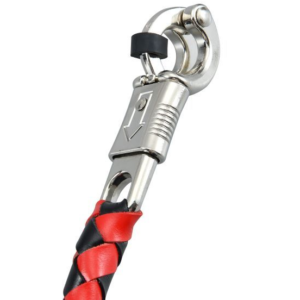 Get Back Whip - Black and Red Leather - With Pool Ball - 36 Inches - GBW6-BB-36-DL