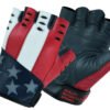 Leather Motorcycle Gloves - Men's - USA Flag - Fingerless - DS1215-DS