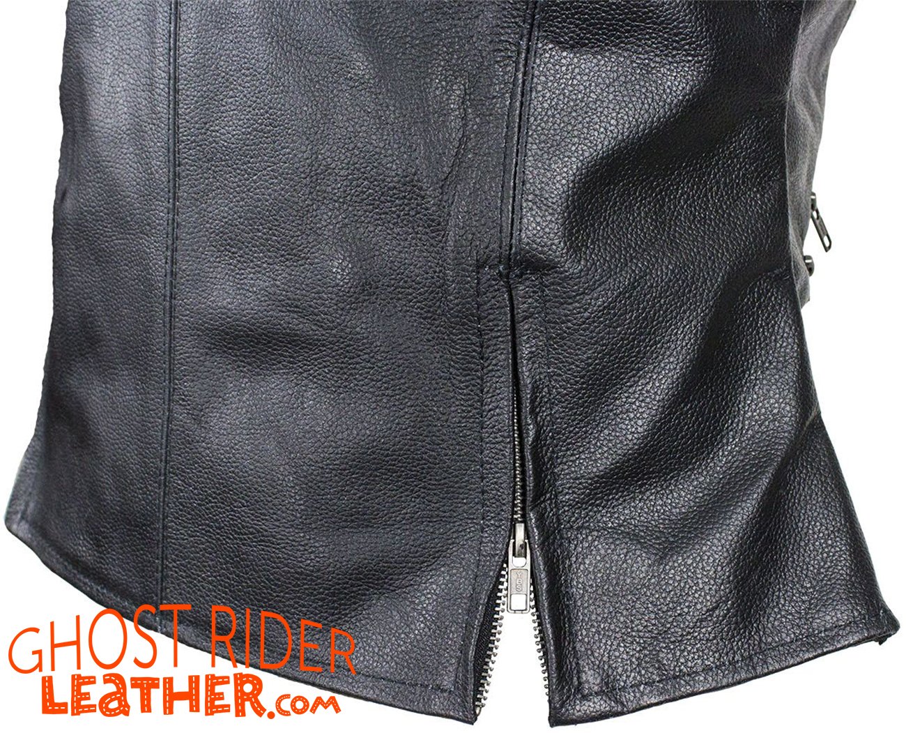 Leather Vest - Women's - Concealed Gun Pockets - Zippers - CL-LV8508-SS-DL