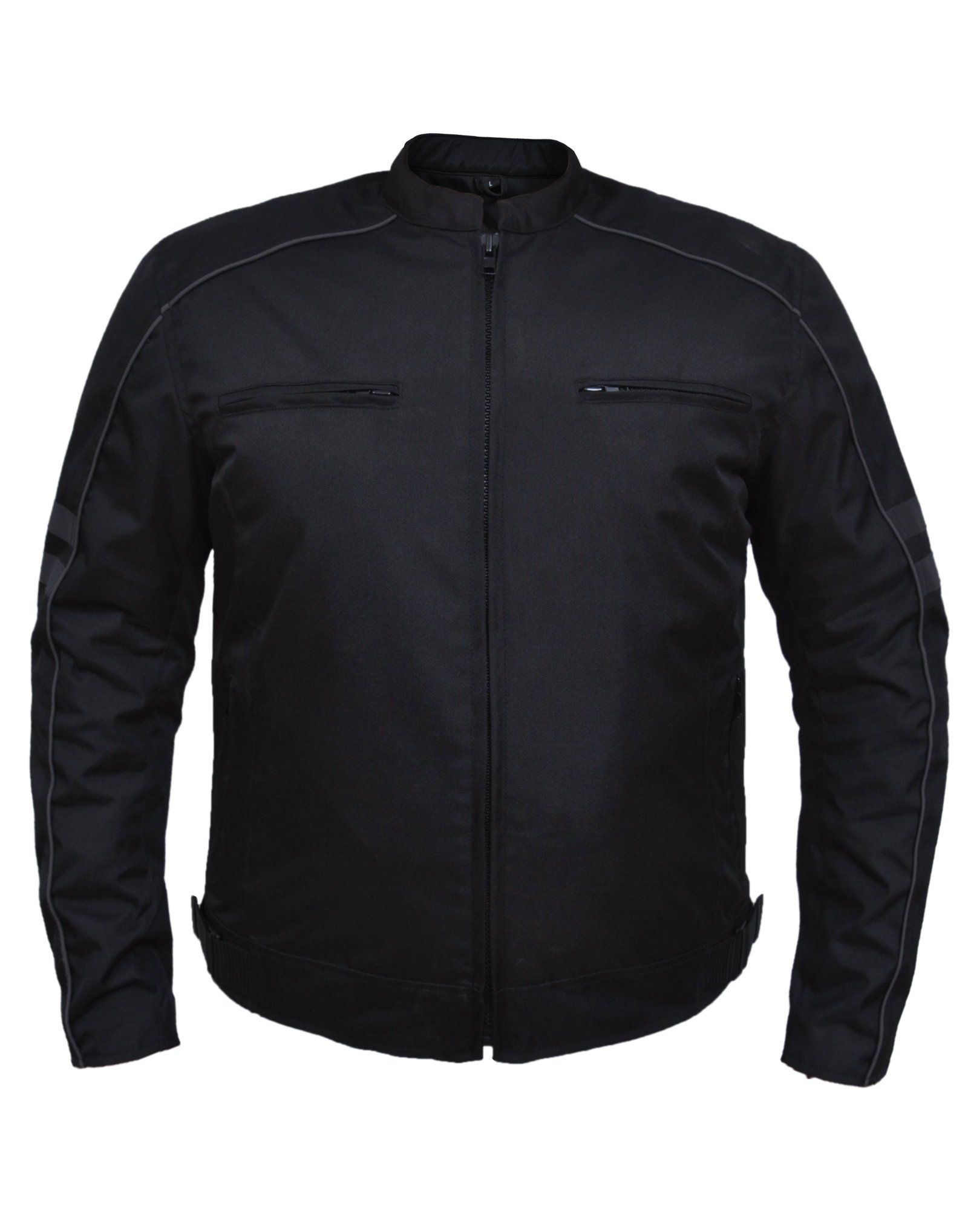 Men's Nylon Textile Racer Style Jacket -SKU K-2148-00-UN