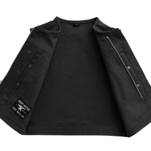 Canvas Motorcycle Vest - Men's - Black - Up To 5XL - Lowside - FIM659CNV-BLK-FM