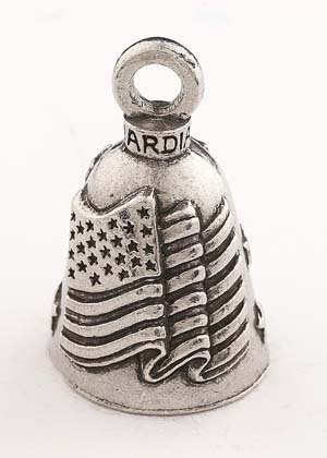 Old Glory - American Flag - Pewter - Motorcycle Guardian Bell® - Made In USA - SKU GB-OLD-GLORY-DS