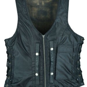 Leather Motorcycle Vest - Women's - Distressed Brown - LV8534-12N-DL