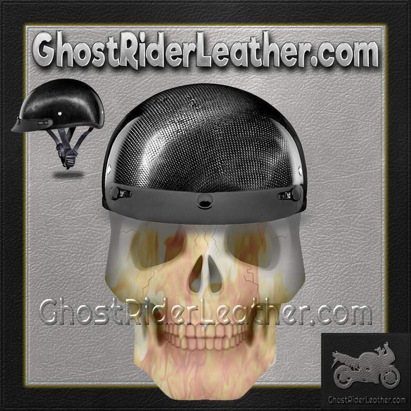 Real Carbon Fiber - DOT Daytona Skull Cap Motorcycle Helmet - With Or Without Visor - D2-G-GNS-DH
