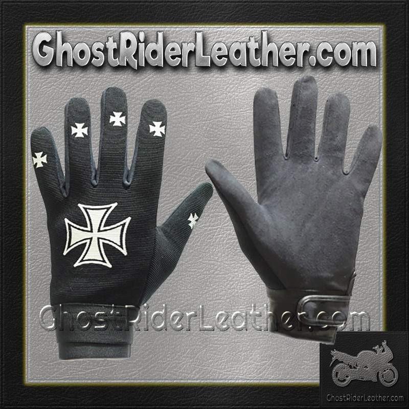 Mechanics Gloves with Iron Cross Design - GLZ46-DL