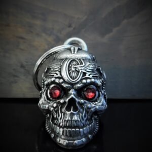 Motorhead Skull Diamond - Pewter - Motorcycle Gremlin Bell - Made In USA - SKU BB112-DS