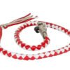 Get Back Whip - 42 Inches - Red and White Leather - Motorcycle Accessories - GBW12-11-DL