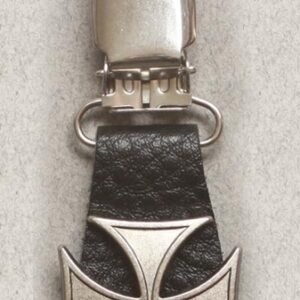 Pair of Biker Boot Clips - Iron Cross - Black and Silver - Motorcycle - J122-8-DS