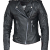 UNIK Ladies Premium Lambskin Leather Biker Jacket - 6845-00-UN
