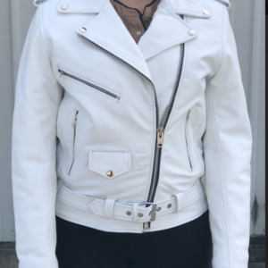 Leather Motorcycle Jacket - Women's - White - Classic Biker - AL2124-AL Size Chart