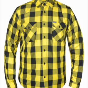 Flannel Motorcycle Shirt - Men's - Up To Size 5XL - Yellow Black Plaid - TW205-12-UN