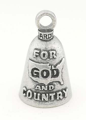 For God and Country - Pewter - Motorcycle Guardian Bell® - Made In USA - SKU GB-FOR-GOD-AND-C-DS