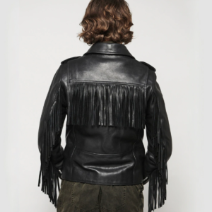 Leather Motorcycle Jacket - Women's - Fringe - Lesley - BH-J06-FM