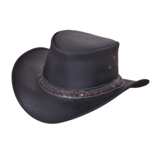 Black Leather Outback Hat - Men's - Premium - 9212.00-UN