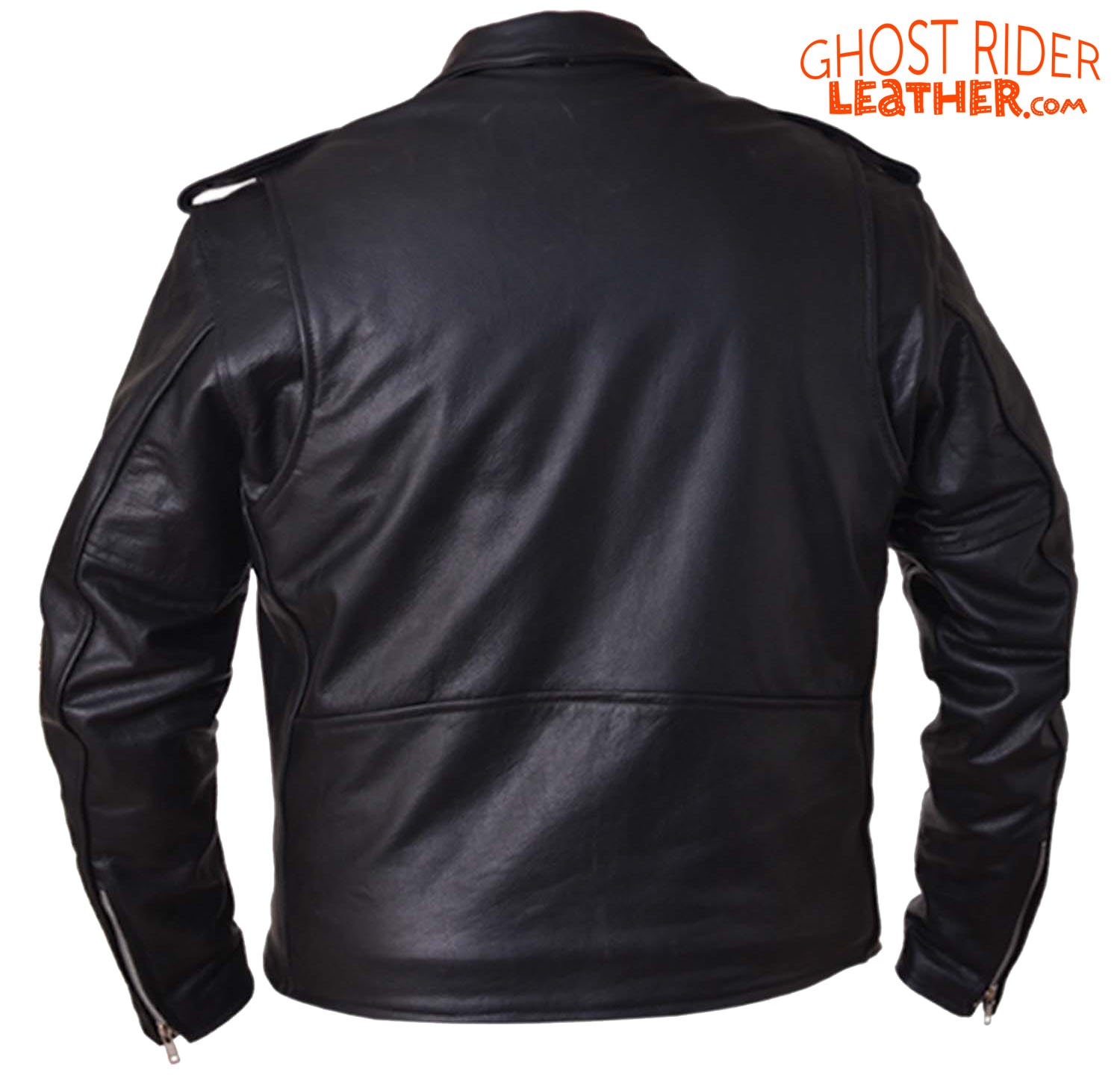 Leather Motorcycle Jacket - Men's - Classic - Side Laces - 12-00-UN